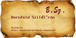 Bernfeld Szilárda névjegykártya